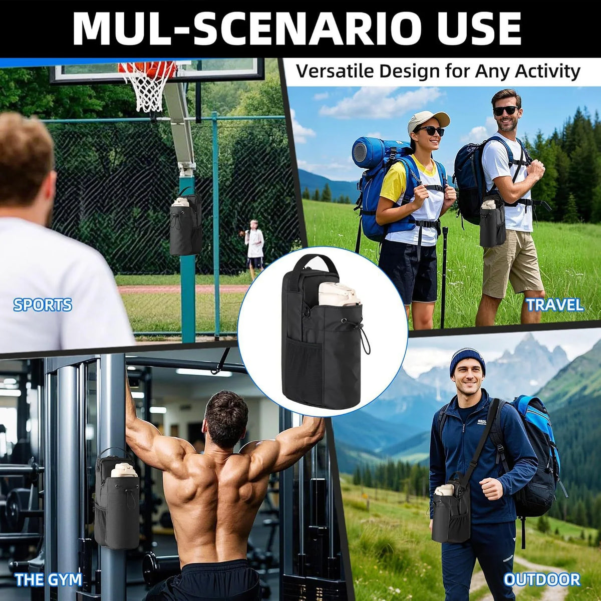 Magnetic Gym Bag – Large Capacity Sports Carrier for Phone, Water Bottle & Accessories