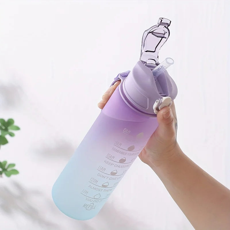 700ml Rainbow Frosted Sports Water Bottle – Straw Cup for Gym, Travel & Daily Use