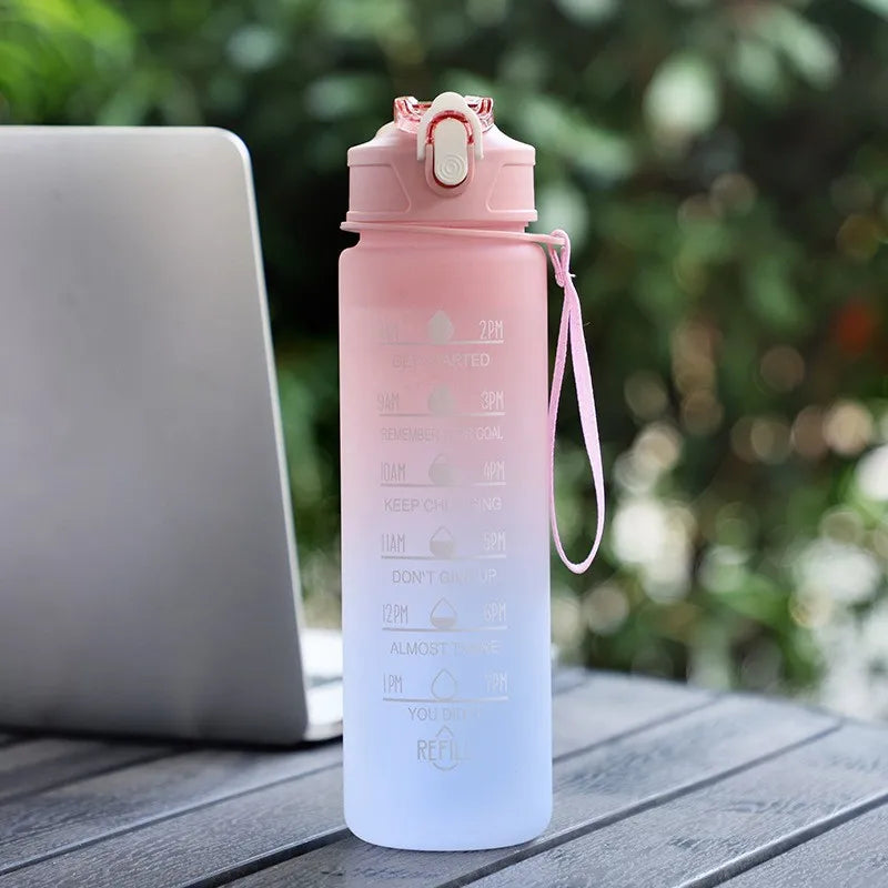 700ml Rainbow Frosted Sports Water Bottle – Straw Cup for Gym, Travel & Daily Use