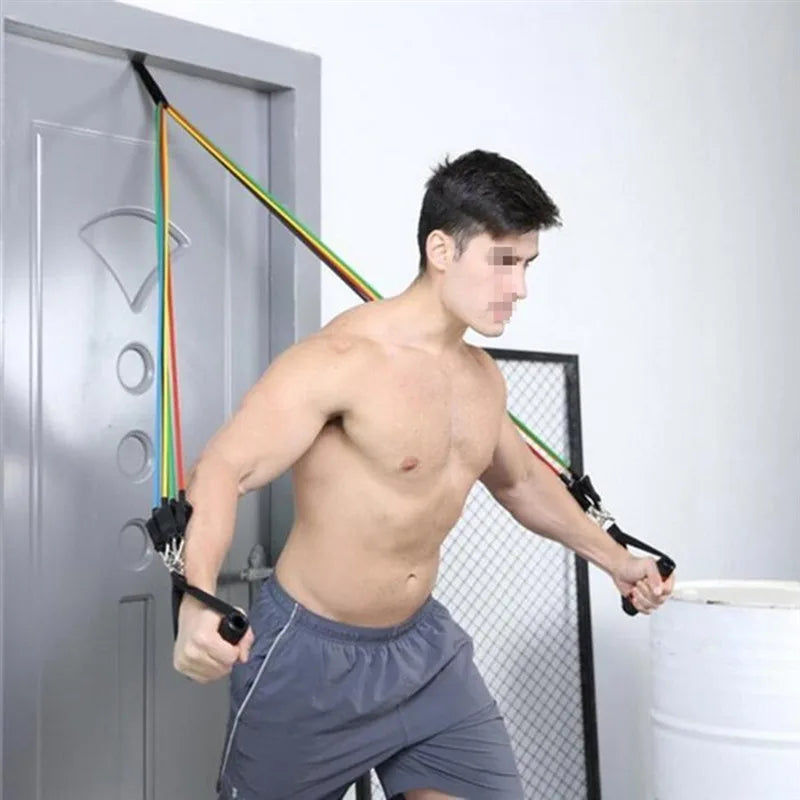 Door Anchor Resistance Band Set – Elastic Tube Bands for Home & Gym Workouts