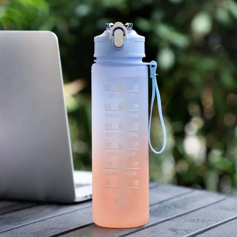700ml Rainbow Frosted Sports Water Bottle – Straw Cup for Gym, Travel & Daily Use