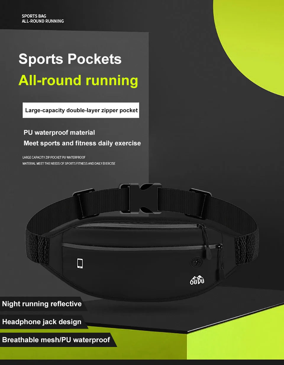 Waterproof Running Fanny Pack – Lightweight Invisible Waist Bag for Men & Women