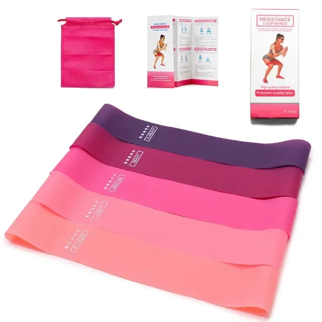 Elastic Rubber Resistance Bands – Portable Workout Bands for Yoga, Pilates & CrossFit
