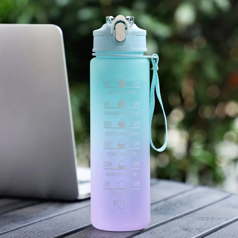 700ml Rainbow Frosted Sports Water Bottle – Straw Cup for Gym, Travel & Daily Use