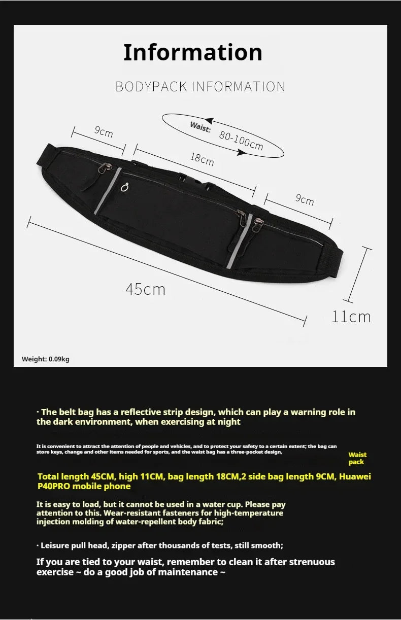 Multifunctional Running Waist Pack – Sport Belt Bag & Chest Bag for Men & Women