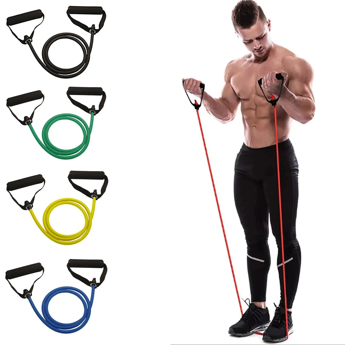 Resistance Bands With Handles – Exercise Bands for Strength Training & Home Workouts