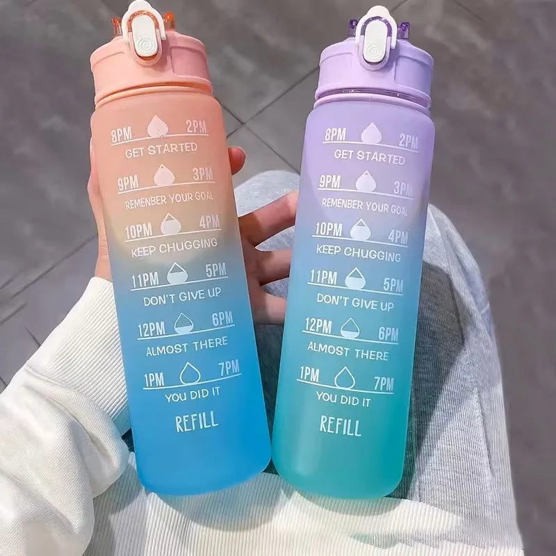 700ml Rainbow Frosted Sports Water Bottle – Straw Cup for Gym, Travel & Daily Use