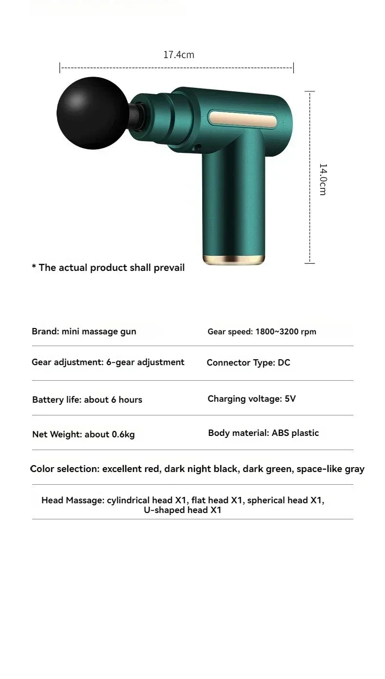 USB Mini Massage Gun – Portable Fascia Gun for Muscle Relaxation & Recovery