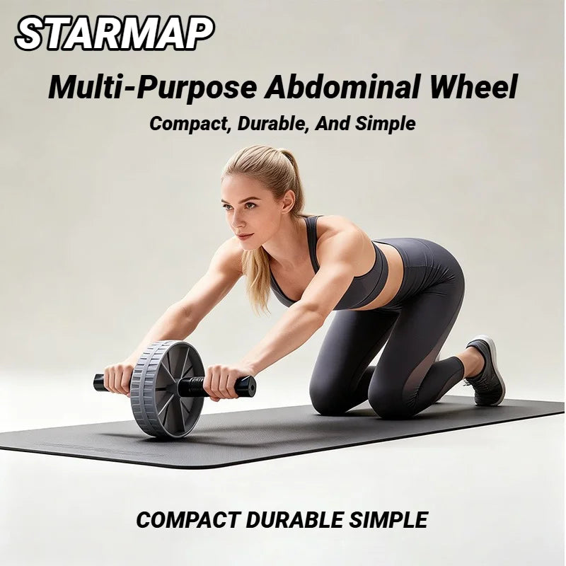Abdominal Wheel Strong Load Bearing Non-slip Roller Strengthen Muscle Exercise Equipment Fitness Training Home Use Silent