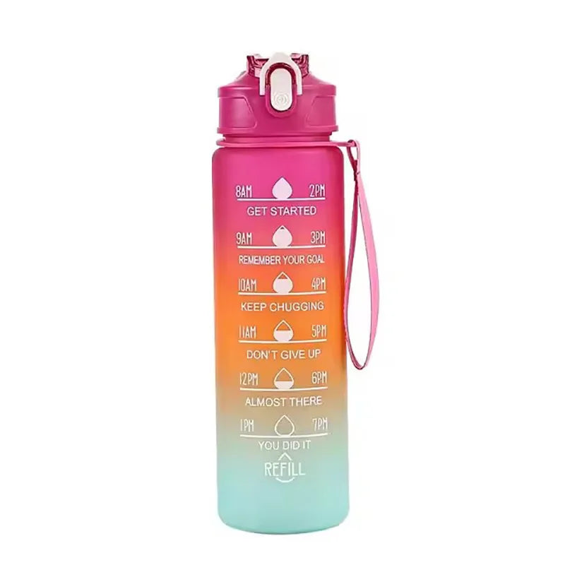 700ml Rainbow Frosted Sports Water Bottle – Straw Cup for Gym, Travel & Daily Use