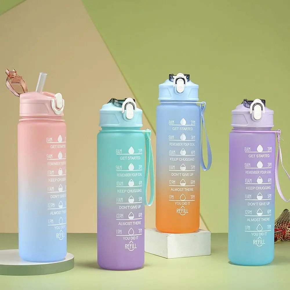 700ml Rainbow Frosted Sports Water Bottle – Straw Cup for Gym, Travel & Daily Use